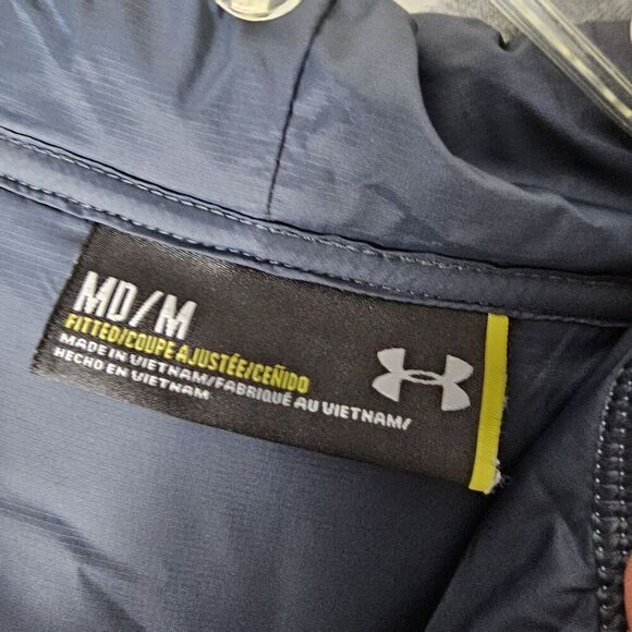 Under Armour Gray Men's Size Medium Fitted Coupe Hooded Zip Up Jacket Athletic - Picture 4 of 6